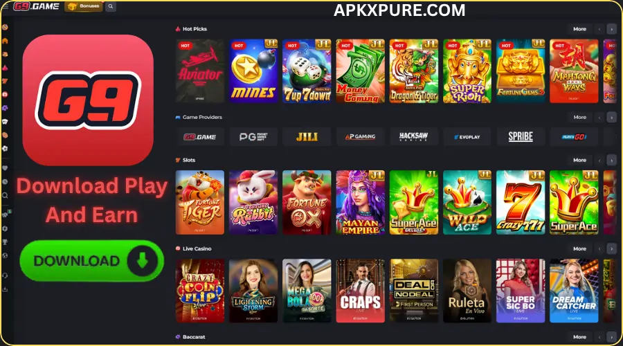 Games in Library of G9 Game APK 